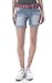 WallFlower Juniors Legendary Bandana Chop Pocket Mid Thigh Denim Shorts