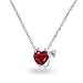 Bling Jewelry Sterling Silver CZ Garnet Color Red Heart Devil Necklace