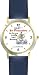 Habit 1 - Be Strong (English Text) - DELUXE TWO-TONE WATCH from THE 7 HABITS - WATCH COLLECTION BY WATCHBUDDY&reg; - Arabic Numbers - Blue Leather Strap-Size-Women's Size-Small