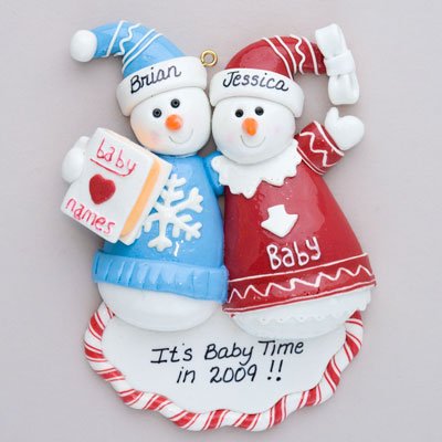 Pregnant Couple Personalized Claydough Ornament Picture