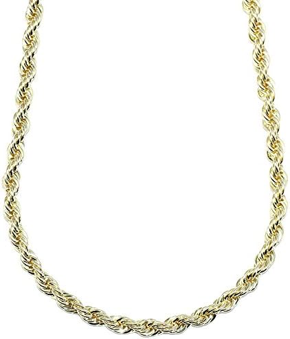 Mega Jewellery Gold Plated Hip HOP Rope Chain, Dookie Chain 6mm X 24" Filled