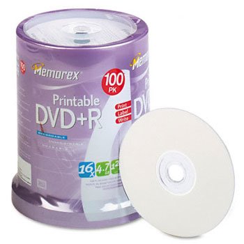 MEM05623 - Inkjet Printable DVD+R Discs