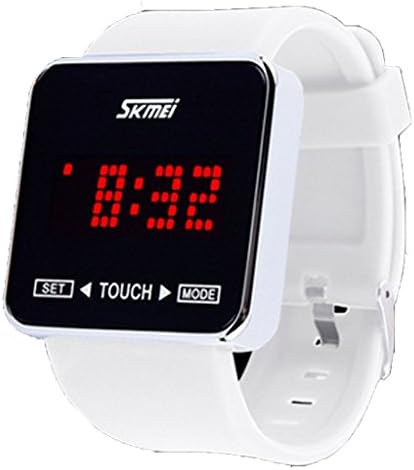 White Cool Digital LED Touch Wrist Watches Waterproof