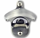 Wall Mounted Bottle Opener by SKY SOLUTIONS, Brushed Stainless Steel with Free Mounting Screws. Classic Vintage Wall Beer Bottle Openers