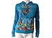 Ed Hardy by Christian Audigier Womens Golden Rose of Love Zip Up Hoodie (Small) - Turquoise