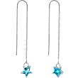 Star Crossed Lovers Blue CZ Threader Earrings
