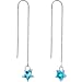 Star Crossed Lovers Blue CZ Threader Earrings