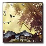 Fantasy Guardian Owls Reading Storybook - 10x10 Wall Clock