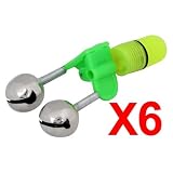 6X Fishing Rod Tip Red LED Light Twin Bells Bite Alarm