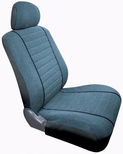 Saddleman S 279267-03 Custom Made Front Bucket Seat Covers - Cambridge Tweed Fabric, Blue