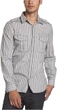French Connection Men's Press Gang Woven Shirt,Darkest Blue,Large