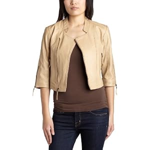 ABS Allen Schwartz Women’s 3/4 Sleeve Mandarin Collar Motorcycle Jacket