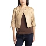ABS by Allen Schwartz Ladies 3 4 Sleeve Mandarin Collar Motorcycle Jacket 