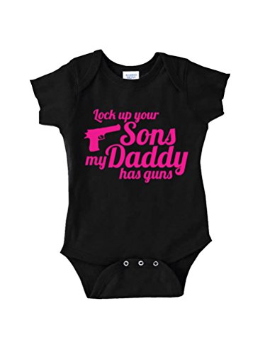 Designs From Jess Baby Lock Up Your Sons My Daddy Has Guns Onesie