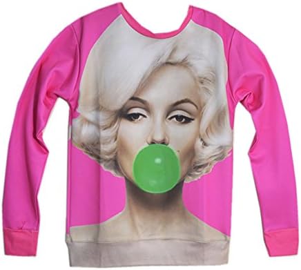 Unisex Hipster Sweater Bubble Marilyn Monroe Sweatshirt Hoodies 3D T Shirts (M)