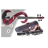 Stagg 4/4 Silent Electric Violin Set with Case and Accessories - Metallic Red