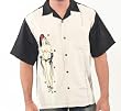 Lucky 13 Stag Party Button Front Shirt Sexy Stripper Pin Up Shirt Medium - XXL