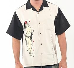 Lucky 13 Stag Party Button Front Shirt Sexy Stripper Pin Up Shirt