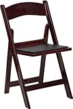 Flash Furniture LE-L-1-MAH-GG Hercules Series 1000-Pound Mahogany Resin Folding Chair with Black Vinyl Padded Seat