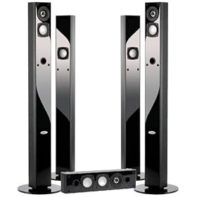 Crystal Acoustics BPT 5.1 ch Home Cin�ma ensemble de haut-parleurs 4 haut-parleurs-Tours et une enceinte centrale - Noir Brilliant & vinyl simili cuir - Import UK