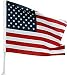 American Car Window Flag or Hand Held Flag 12x18 - 2-Ply Tear Resistant Double Stitch Wrap Knit w/ Strong Pole