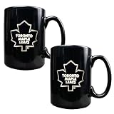 NHL Toronto Maple Leafs Two Piece Black Ceramic Mug Set - Primary Logo