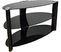 S&C ZIN422640/BKI Ultra Slim High Gloss Black 37"-52"  LED/LCD/Plasma 'C' Shape Rear Oval Glass Cabinet TV Stand