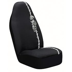 Barbed Wire Skulls Bucket Seatcover