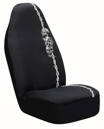 Barbed Wire Skulls Bucket Seatcover