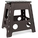 Kikkerland EZ Fold Tall Step Stool, Black