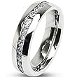 Spikes 316L Stainless Steel Eternity Clear Gems Ring-Women's