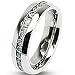 Spikes 316L Stainless Steel Eternity Clear Gems Ring-Women's
