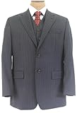 Ralph Lauren Mens SB 2 Button Navy Blue Stripe Wool Suit - Size 40S