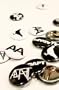 Adapt The Adapt Classic Pin Set,Jewelry for Unisex, One Size,Black and White