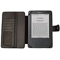 Fonem8 - Kindle Keyboard 3G, Wi-Fi Executive Pro Book Case Cover Luxury Executive Wallet - Black - Includes Free Screen Protector