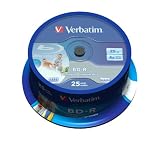 Produkt-Bild: Verbatim 43761 BD-R Single Layer Blu-Ray Rohlinge (25 GB, 4x bedruckbare Oberfl&auml;che 25er Spindel)