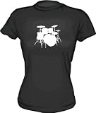 Drum Set logo Women's Tee Shirt Small-White Babydoll (petite fit)