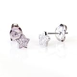 14KWG Diamond Star Earrings