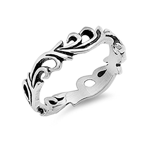 Eternal Flame Filigree Ring Sterling Silver 925