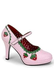 4 Inch Heel Strawberry Mary Jane Pump Women'S Size Shoe