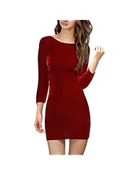 Polyester/Velvet Bateau Neck Backless Bodycon Dress/Mini Dress 