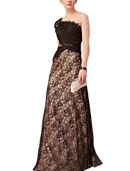 Cocktail Floor Length One Shoulder Short Sleeves Beaded Lace Leather/Satin Evening Dress/Homecoming Dress/Pageant Dress/Prom Dress/Party Dress/Wedding Dress 