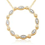10k Yellow Gold Diamond Circle Pendant (1/10 cttw, I-J Color, I2-I3 Clarity)