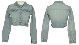 YMI Cropped Denim Jacket W/ Crystals