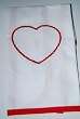 Embroidered Baby Bib - Red Heart trimmed in Red
