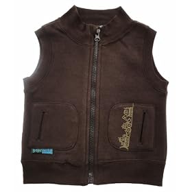 Bright Bots Boys Brown Cotton Fleece Gilet / Bodywarmer size 3-6 months