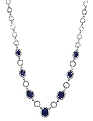 Effy Jewlery Gemma Blue Sapphire and Diamond Necklace, 8.87 TCW