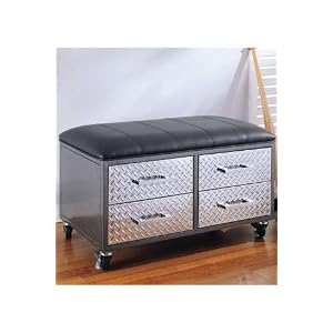 Monster Four Drawer Mobile Bench, 20Hx34Wx17D, CHARCOAL CHROME by Home Decorators Collection