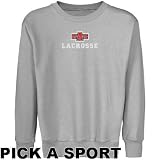 Arkansas State Red Wolves Youth Ash Custom Sport Logo Applique Crew Neck Fleece Sweatshirt (Small)