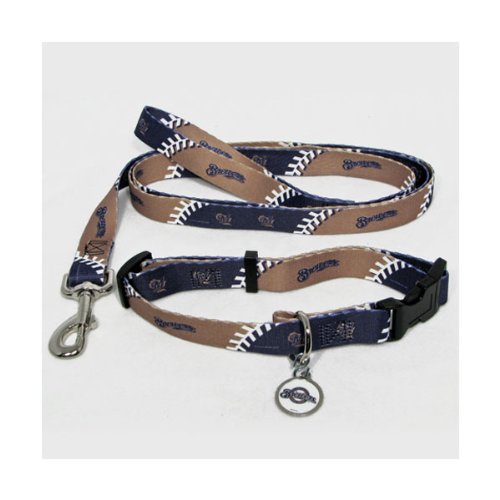 Milwaukee Brewers Dog Collar & Leash Set